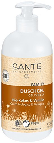 SANTE Naturkosmetik Duschgel Bio-Kokos und Vanille, Tropischer Duft, Reinigt sanft gründlich, Vegan, Bio-Extrakte, 500 ml