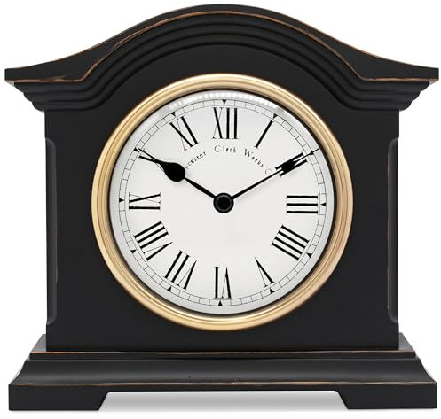 Towcester Clock Works Co. Acctim 33283 Falkenburg Kaminuhr, Schwarz