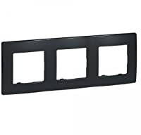 Legrand LEG96721 Niloe - Marco embellecedor para enchufe (3 orificios), color negro