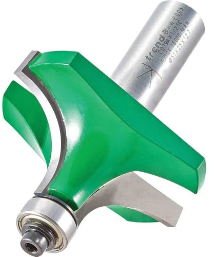 Trend Bearing Guided Round Over Router Cutter, 1/2 Inch Shank, 19mm Radius | Tungsten Carbide Tipped With 25mm Cut Length For Clean Round-Over Profiles On Timber, C079AX1/2TC