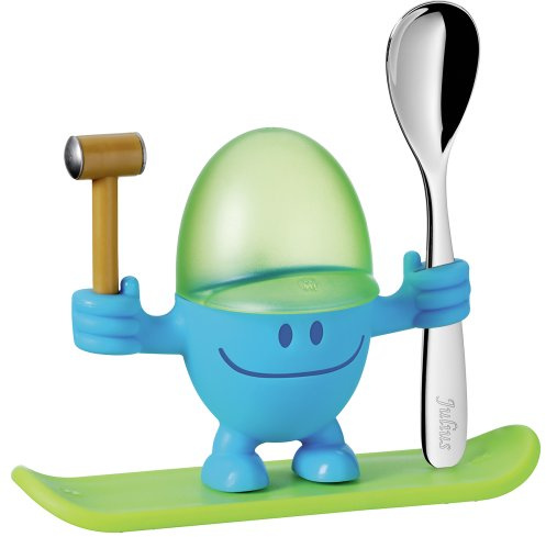 WMF 0616687620 Eierbecher McEgg - Löffel mit individueller Gravur auf Vorderseite, blau