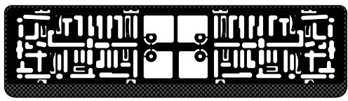 AUTO-STYLE Porte-plaque synthétique 'Click' 52x11cm Look-Carboné