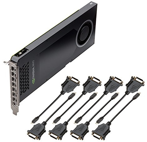 PNY NVIDIA NVS 810 Carte Graphique Professionnelle 4 Go DDR3 PCI-Express Low Profile 8XDVI (VCNVS810DVI-PB), Noir