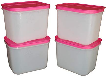 TUPPERWARE Gefrier-Behälter 1,1L weiß-pink (4) Behälter Eis-Kristall Eiskristall