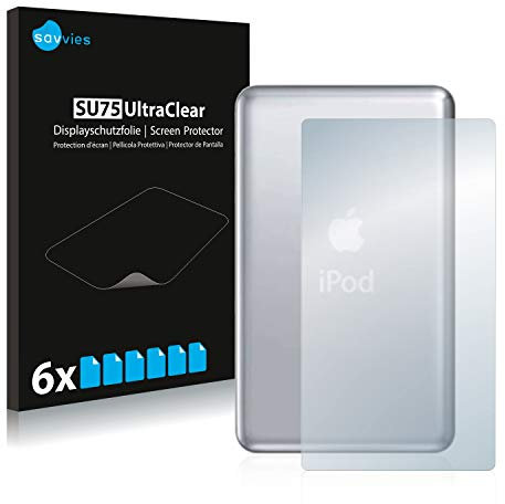 savvies Protection Ecran pour Apple iPod classic 120 GB (Arrière, 7ème Gen.) (6 Pièces) - Film Protection Ultra Clair