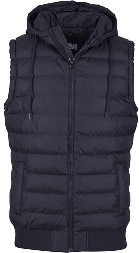 Urban Classics Chaleco con Capucha Small Bubble Hombre Chaleco Negro S 100% Nailon Regular