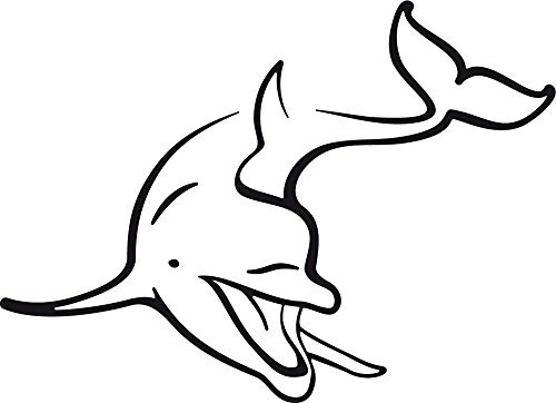GRAZDesign Aufkleber Klodeckel Delfin, Toilettendeckel Schild Badezimmer, Bad, WC Deckel Aufkleber, Toilettensitz WC-Sitz Deko Größe 22x30cm, 070 schwarz
