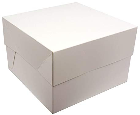 White SQUARE Cake BOXES - PACKS OF 5 - perfect for Birthday Wedding Cakes (10 Inch)
