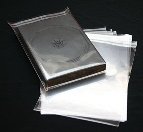 100 Stück DVD Hüllen Schutzhüllen Folienhüllen mit Adhäsionsverschluss bis 27 mm DVD