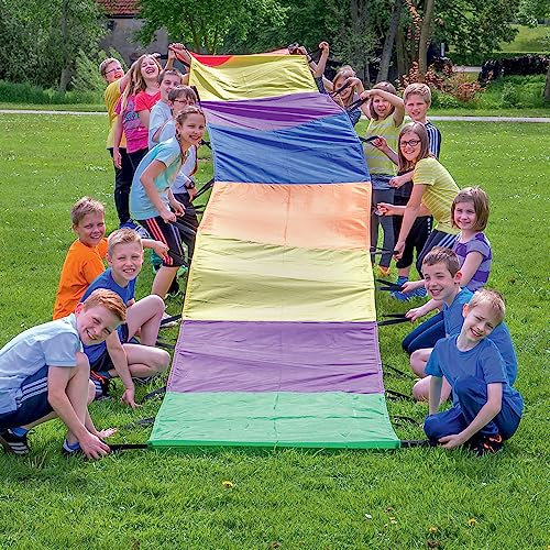 Betzold Langes Schwungtuch - 8 Meter Rechteckig mit 34 Griffen, Bewegungs-Spiele