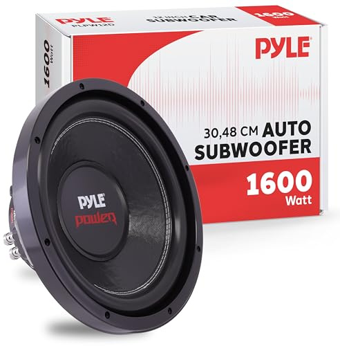Pyle Subwoofer Auto 30 cm 1600 W, Cassa Subwoofer con Bobina 5 cm 4 Strati, 90 dB, Magnete 1,7 kg, Speaker Audio per Auto con Altoparlanti e Casse Audio ad Alte Prestazioni