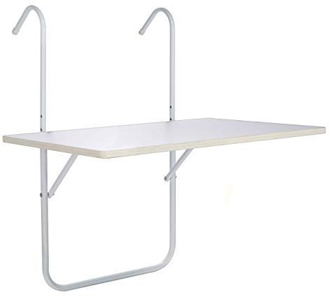 Spetebo Klappbarer Balkontisch - wetterfest - in Weiss