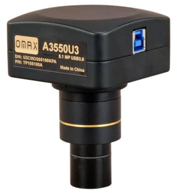 OMAX AmScope A3550U3 5MP USB3.0 Digitalkamera für Mikroskop mit 0.01 mm Kalibrierung Rutschen