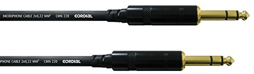 CORDIAL - Cavo Audio Bilanciato TRS 6,3mm 2x Jack Maschio 3m Oro Schermatura Studio Live (CFM0.3VV)