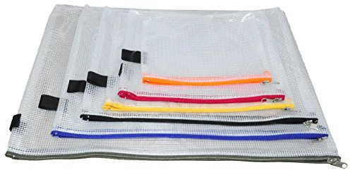 Vielzweck-Beutel mit Zip, PVC, 6er-Set, farblich sortiert