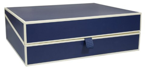 Semikolon 352571 Dokumentenbox - Aufbewahrungs-Box für Dokumente A4, 31,5 x 26 x 10 cm - marine blau