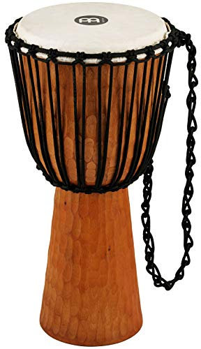 Meinl Percussion Rope Nile Djembe - Große Handtrommel - Mit Ziegenfell - Durchmesser 12 Zoll - Mahagoni, Natur (HDJ4-L)