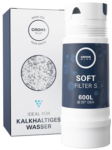 GROHE Blue S-Filter Cartridge - Replacement Filter for Blue and Red Water Systems for Fresh Filtered Water, Reduces Limescale and Heavy Metals, Capacity 600 Litre, 40404001
