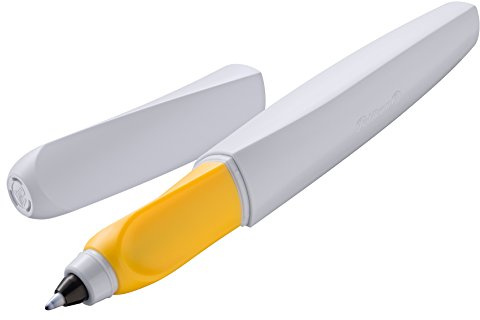 Pelikan 959783 Twist Tintenroller universell für Rechts- und Linkshänder, blaugrau/gelb
