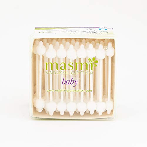 masmi bastoncini auricolari biologici per bambini 56 pezzi di cotone biologico