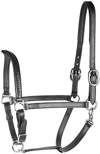 Harry's Horse Halster Leder, Crystal V, zwart, Größe:cob