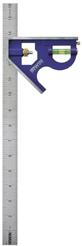 IRWIN Tools Combination Square, Metal-Body, 16-Inch (1794471), Blue