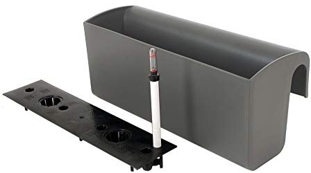 VIVANNO Balkonkasten mit Halterung & Bewässerungssystem BALKONA Classico Dunkelgrau 50 cm lang