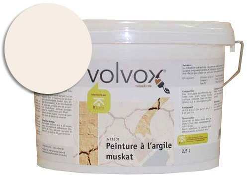ecotec Naturfarben GmbH Volvox Espressivo Lehmfarbe - atmungsaktive Wandfarbe matt - hohe Deckkraft - streichfertige Naturfarbe beige 2,5 L