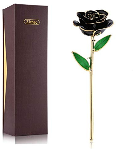 24K Gold Rose, Echte Rose vergoldete Rose Blume Ewige Rose, perfekt für Geburtstag, Valentinstag, Jahrestag - 12 Zoll mit exquisiter Verpackung und Zertifikat