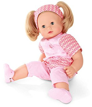 Götz 1427172 Maxy Muffin in Style Puppe - 42 cm große Babypuppe mit blauen Schlafaugen, blonden Haaren und Weichkörper - 8-teiliges Set