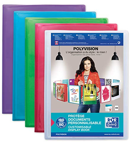 Elba 100211078 Polyvision Porte-documents A4 Bleu/Rose/Violet/Vert