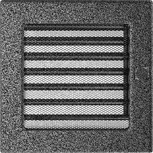 Kratki rejilla de ventilación Chimenea rejilla 17 cm x 17 cm Negro de plata con persianas