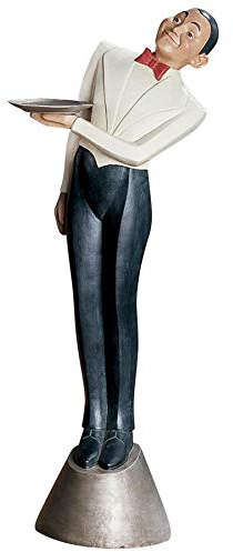 Design Toscano EU33046 Francois parisisk art deco butler sidobordsstaty, polyresin, 91,5 cm