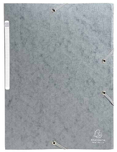 Exacompta 55756E 10er Pack Einschlagmappe Scotten aus Colorspan-Karton DIN A4 mit 2 Gummizügen und 3 Klappen und Beschriftungsetikett grün Sammelmappe Dokumentenmappe