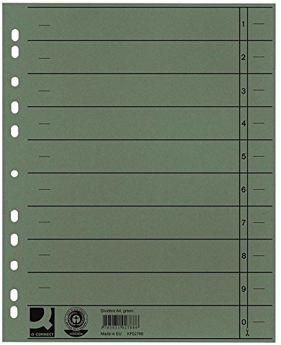 Q-Connect KF02788 Trennblätter - A4 Überbreite, 100 Stück grün