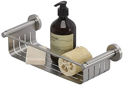 Tiger Boston Duschkorb groß, Duschablage aus gebürstetem Edelstahl