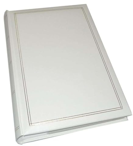 walther design Fotoalbum weiss 300 Fotos 10 x 15 cm Memo-Einsteckalbum Kunstleder mit Prägung, Monza ME-140-W