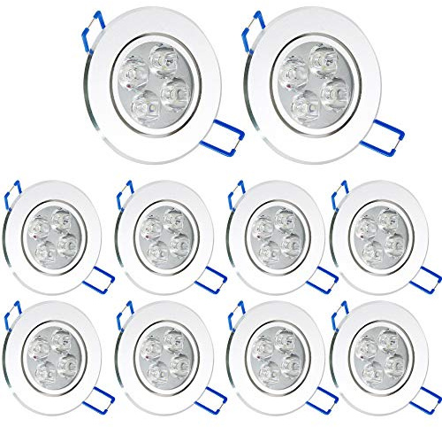 Pack of 10,Pocketman 110V 4W LED Ceiling Light Downlight,Warm White Spotlight Lamp Recessed Lighting Fixture,with LED Driver