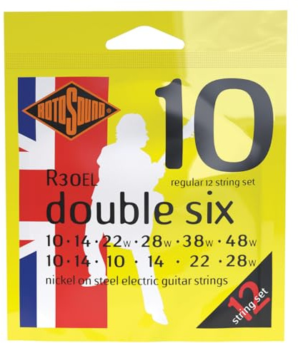 Rotosound Nickelsaiten für 12-saitige E-Gitarren, Regular, Stärke 10-10, 14-14, 22-10, 28-14, 38-22, 48-28