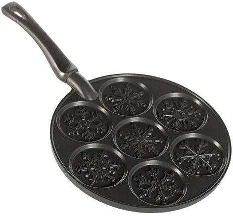 Nordic Ware Pancake Pfanne Schneeflocke Aluminium Schwarz, Durchmesser 26,7cm, NW 01945
