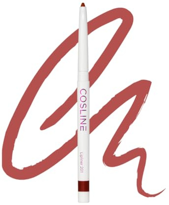 COSLINE Lipliner Terra, Lippenkonturenstift in Rotnraun, Cremig, Langanhaltend, Kein Anspitzen, Vegan