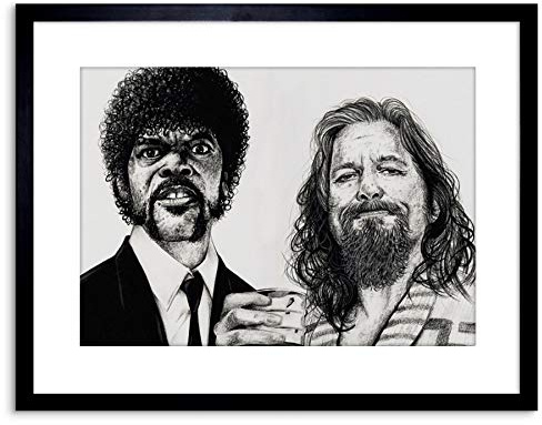 Wee Blue Coo PULP FICTION BIG LEBOWSKI DRAWING ART FRAMED ART PRINT BY W.MAGUIRE F97X12462