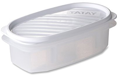 TATAY Food Storage, Airtight, 0.5 L of Capacity, Flexible Pressure Lid, BPA free, Suitable Microwave and Dishwasher, White. Measures: 18,4 x 9,7 x 6,1 cm