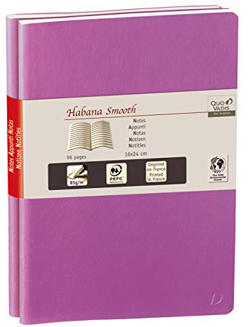 Quo Vadis Habana Smooth – Duo-Notizbücher, Duft 10, 7 x 10 cm 7 x 10 cm lila