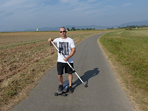 Onda Motion Longboard-Landpaddling-Stick 3-teilig aus Aluminium mit 1 Ersatzgummifuß, Onda, 1,50 m bis zu 2 m