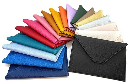 Charmoni – Porta papeles para coche – Forma sobre – Funda para tarjeta de conducción – Piel – 15 x 11 cm – Talla única, color rojo piel