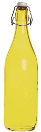 Excelsa Happy Color Glatte Flasche 1 Liter, Glas, gelb, 8 x 8 x 30 cm
