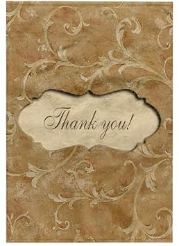 3dRose Beverly Turner Design - Leaf Design Sepia Thank You - Towels (twl-17482-1)