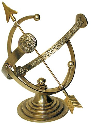 Rome RM1334 Polished Brass 12-Inch Diameter Armillary Sundial