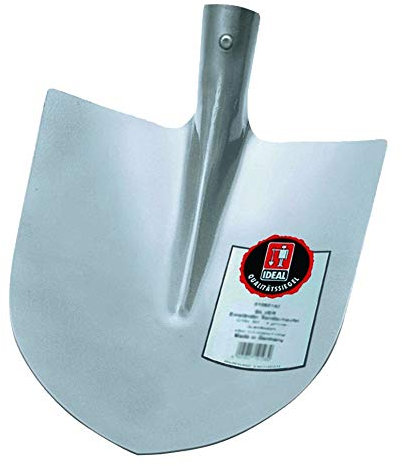 Idealspaten 818425 Frankfurter Schaufel,Blattmaß mm: 300 x 270,silber pulverbeschichtet